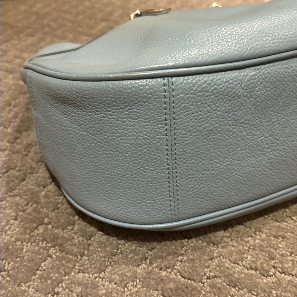 Coach Sky Blue Leather Shoulder Bag - Picture 3 of 5